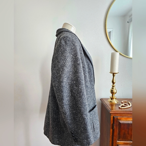 Authentic Vintage 90s Lauren Ralph Lauren Wool Tweed Oversized Boyfriend Blazer - Picture 10 of 14